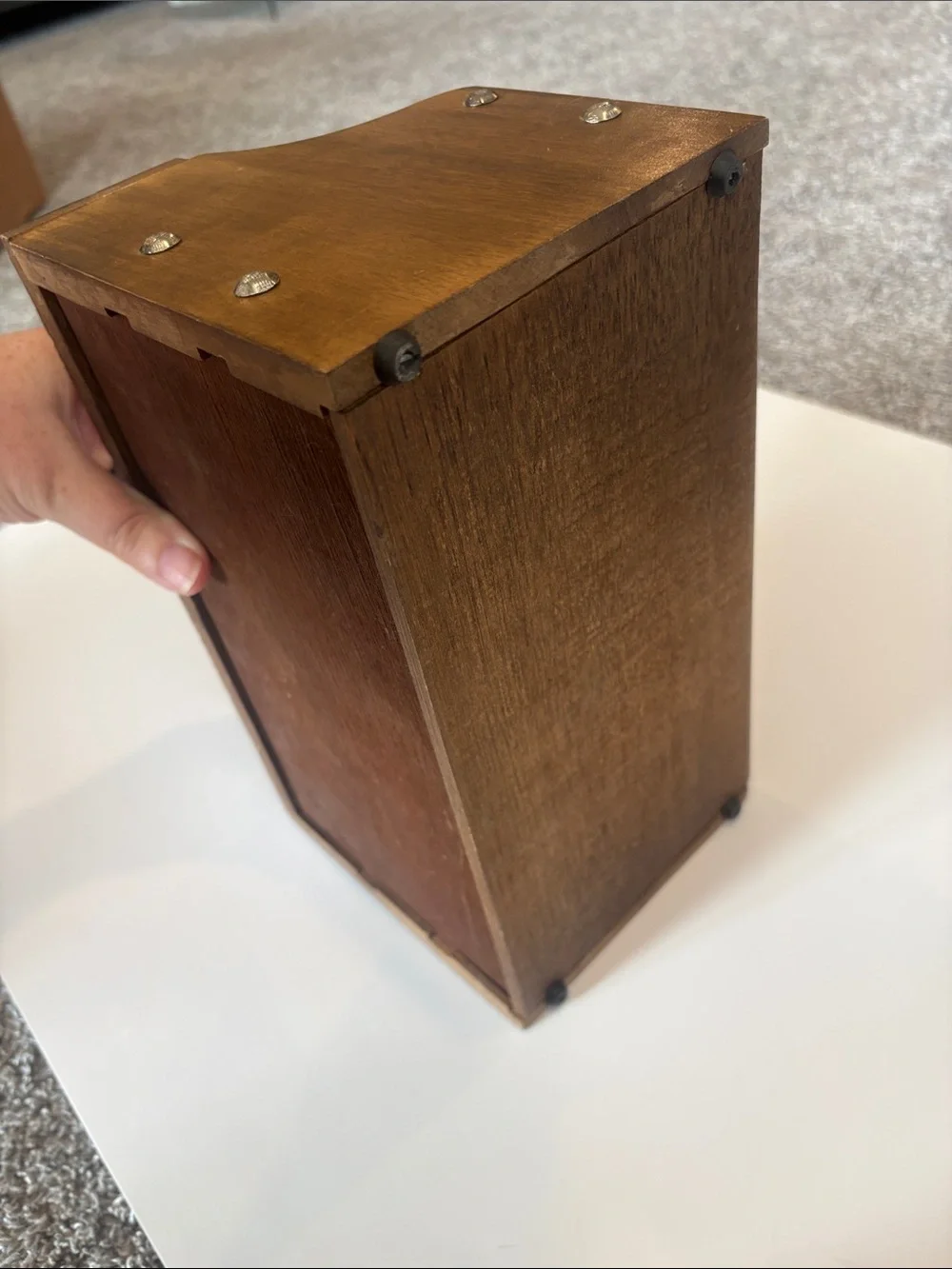 Valet Tray Vintage Wooden Desk Organizer Caddy Warm Brown